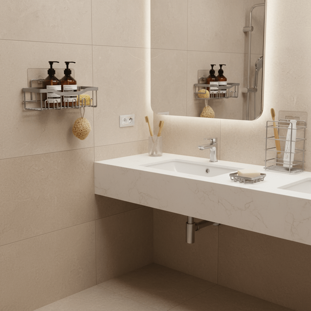 Bathroom Wall-mounted Storage Rack - Hearth&Hive