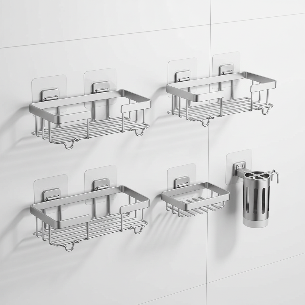 Bathroom Wall-mounted Storage Rack Set
