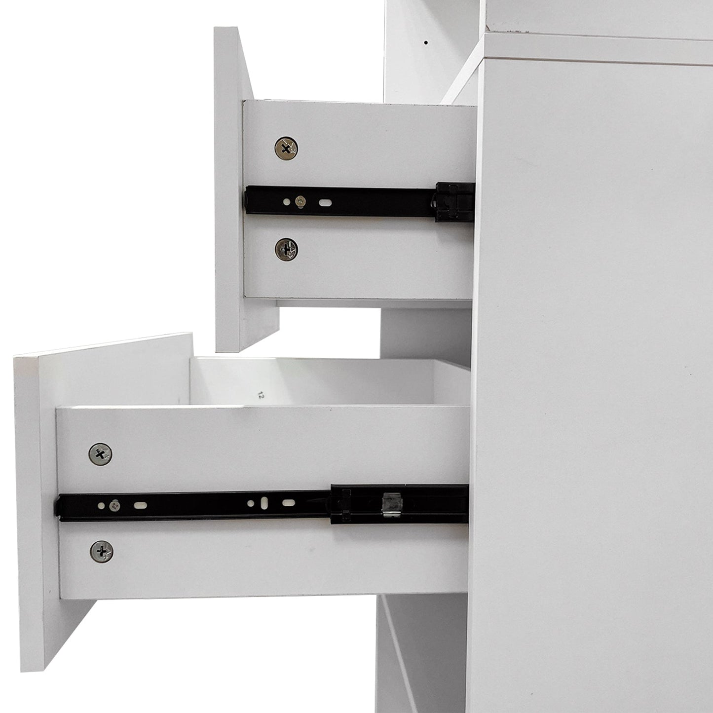 C1 Modular Closet Organizer – Wall Mount Shelving with 2 Drawers & 3 Shelves, White - Hearth&Hive