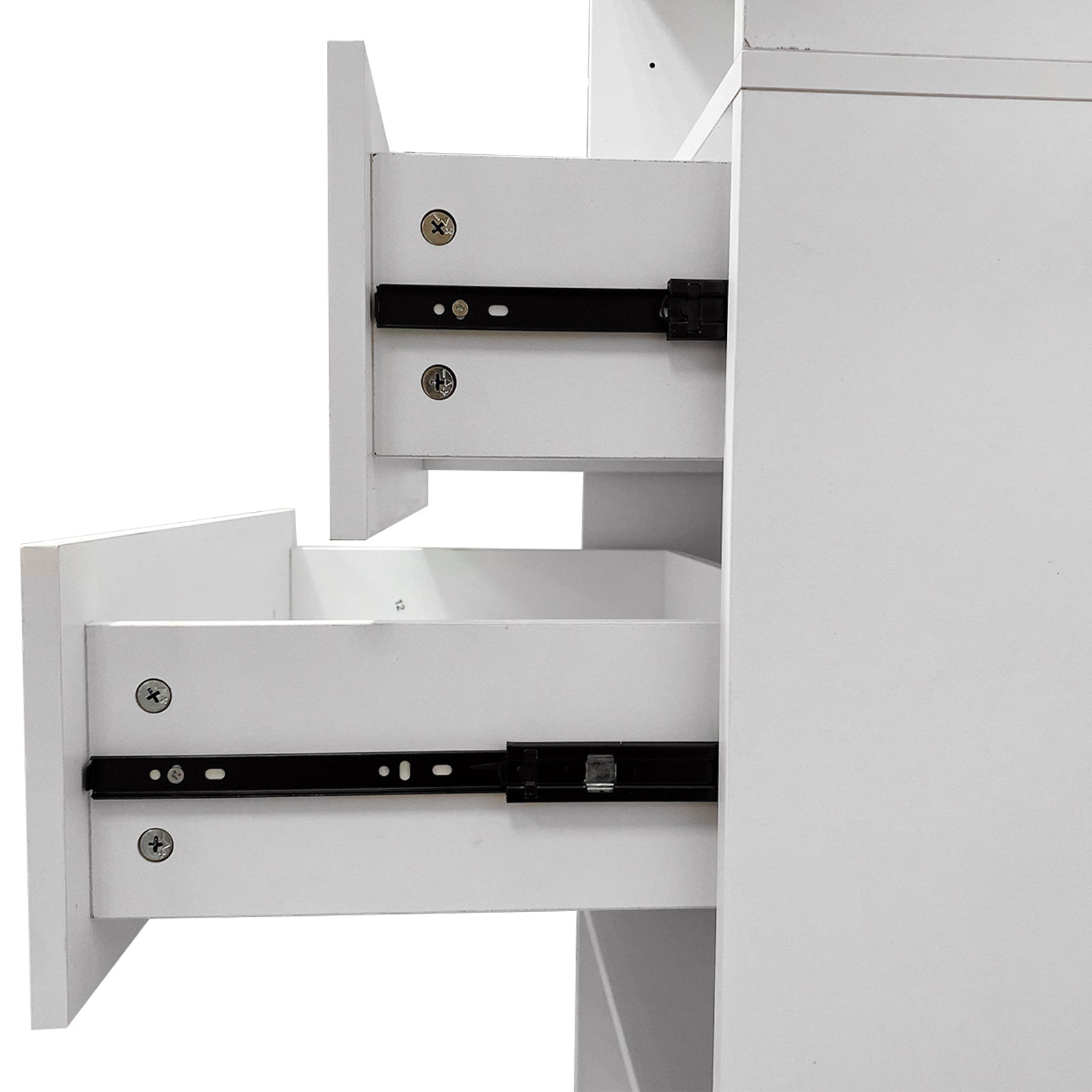 C1 Modular Closet Organizer – Wall Mount Shelving with 2 Drawers & 3 Shelves, White - Hearth&Hive