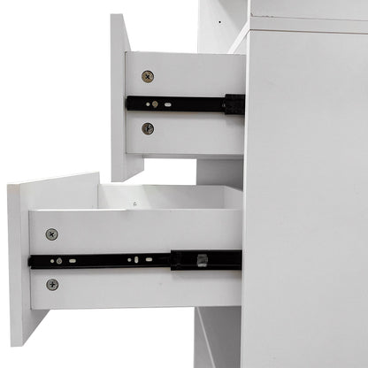 C1 Modular Closet Organizer – Wall Mount Shelving with 2 Drawers & 3 Shelves, White - Hearth&Hive