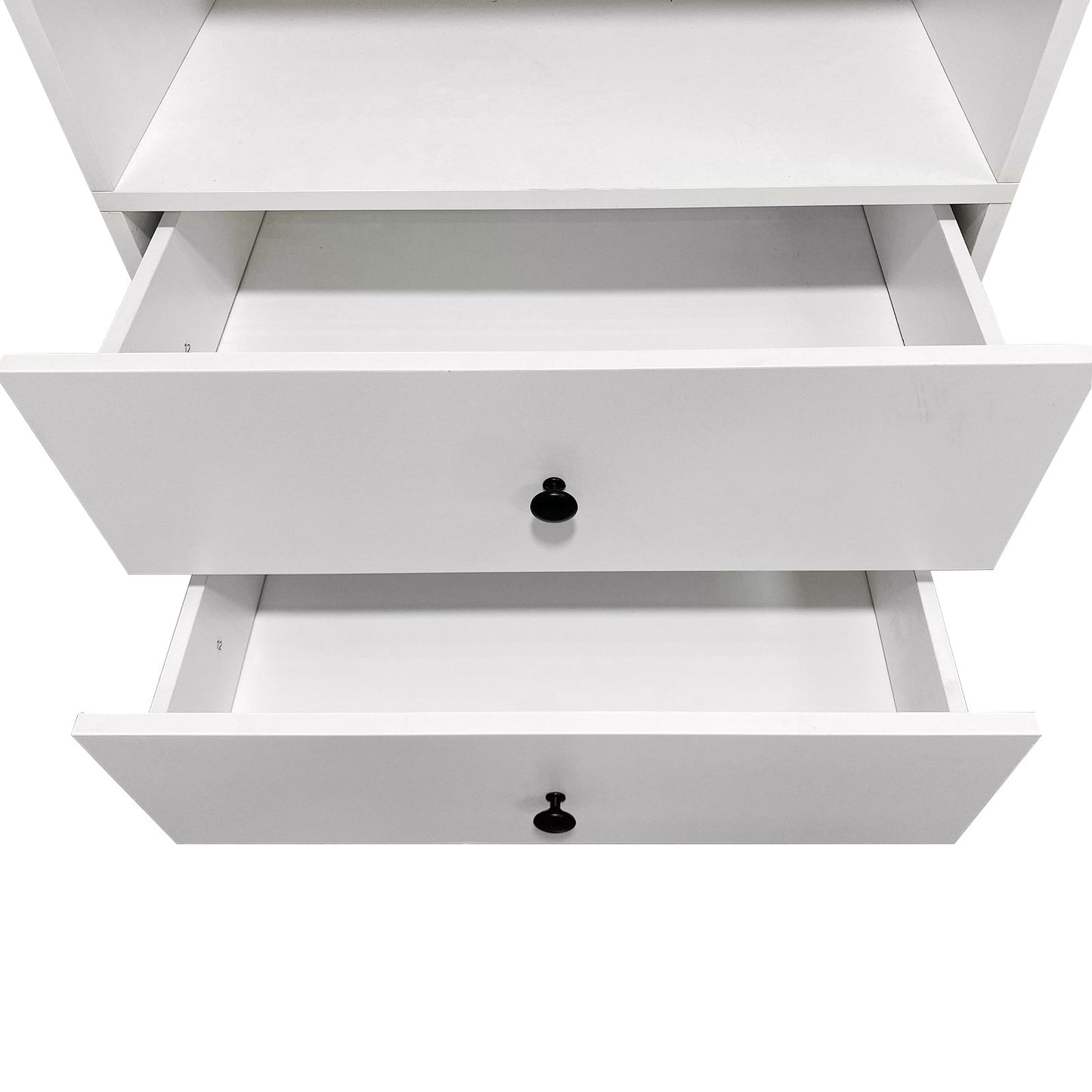 C1 Modular Closet Organizer – Wall Mount Shelving with 2 Drawers & 3 Shelves, White - Hearth&Hive