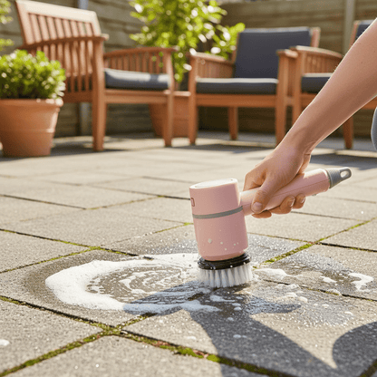 Electric Cleaning Brush – Cordless Scrubber with 3 Interchangeable Heads - Hearth&Hive