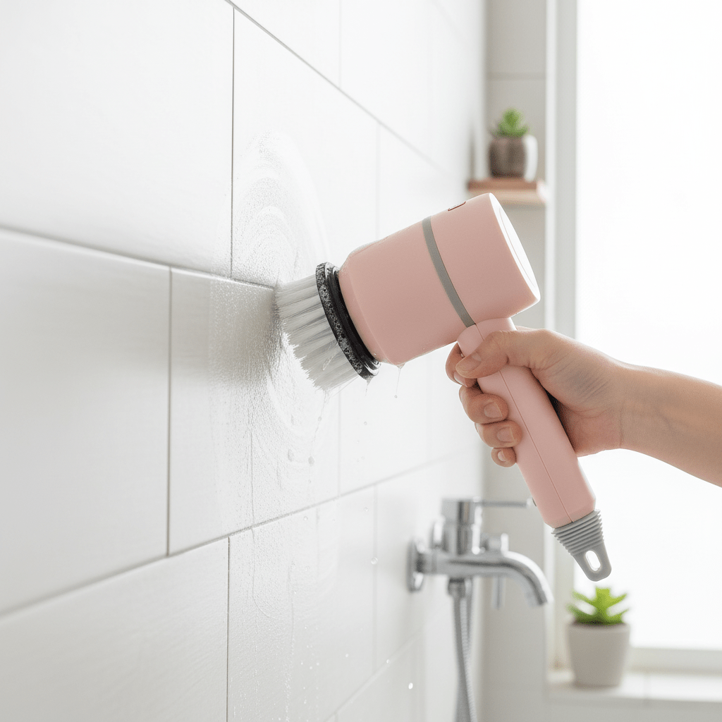 Electric Cleaning Brush – Cordless Scrubber with 3 Interchangeable Heads - Hearth&Hive