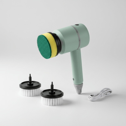 Electric Cleaning Brush – Cordless Scrubber with 3 Interchangeable Heads - Hearth&Hive