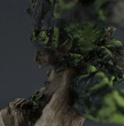 Forest Goddess Sculpture – Hand-Painted Resin Tree Man with Bird, Indoor & Outdoor - Hearth&Hive