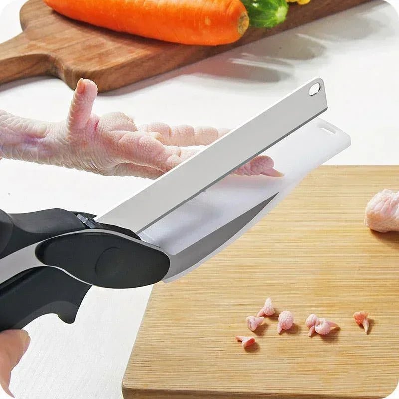 Kitchen Food Chopper Scissors with Integrated Cutting Board – Stainless Steel - Hearth&Hive