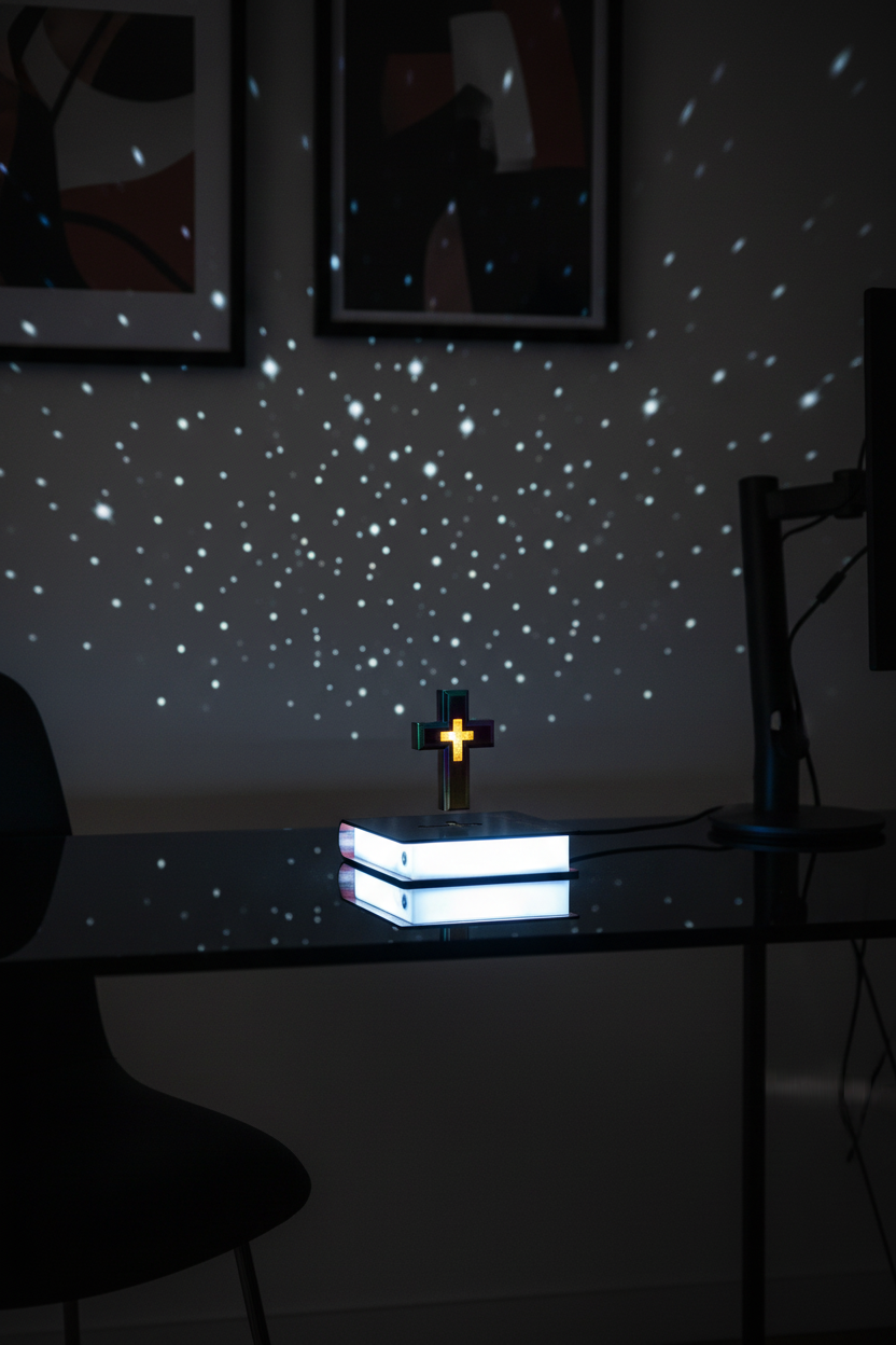 Levitating Ornament – Home Office Scene