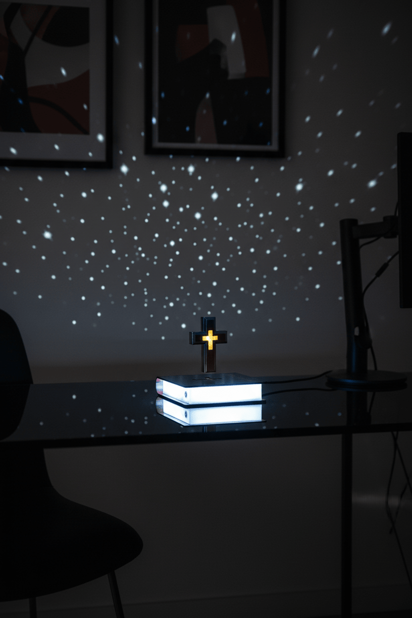 Magnetic Levitating Starry Sky Ornament – Floating LED Home Decor - Hearth&Hive