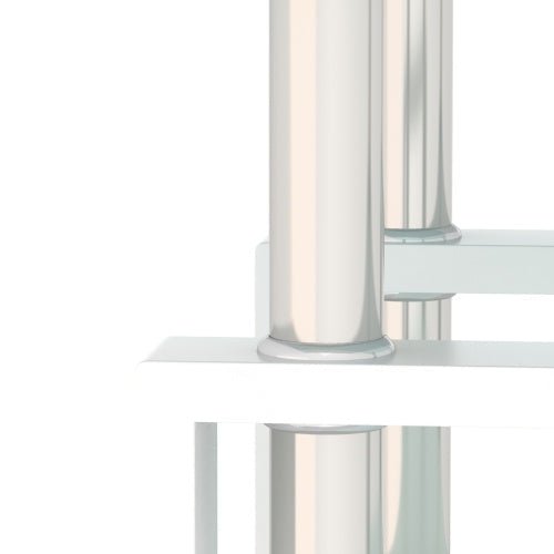 Set Of 2, Modern Tempered Glass Tea Table Coffee Table End Table, Square Table For Living Room, Transparent White - Hearth&Hive