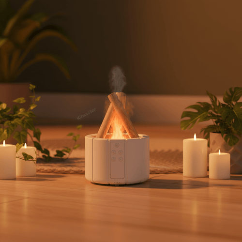 Simulated Flame Aroma Diffuser – LED Ultrasonic Essential Oil Humidifier - Hearth&Hive