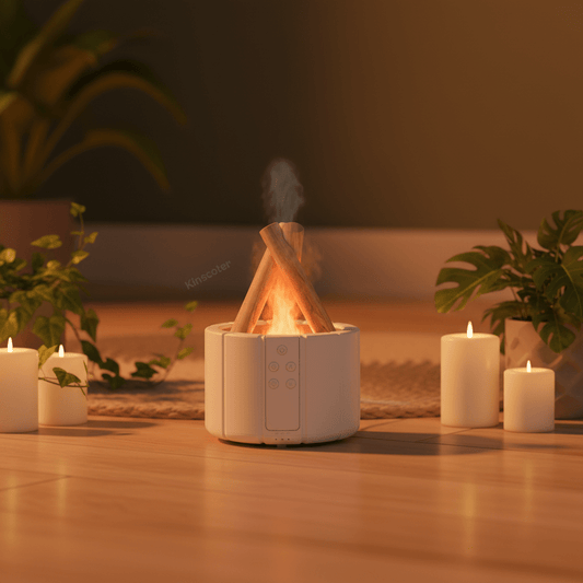 Simulated Flame Aroma Diffuser – LED Ultrasonic Essential Oil Humidifier - Hearth&Hive