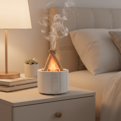 Simulated Flame Aroma Diffuser – LED Ultrasonic Essential Oil Humidifier - Hearth&Hive