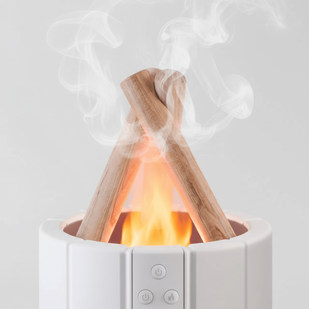 Simulated Flame Aroma Diffuser – LED Ultrasonic Essential Oil Humidifier - Hearth&Hive