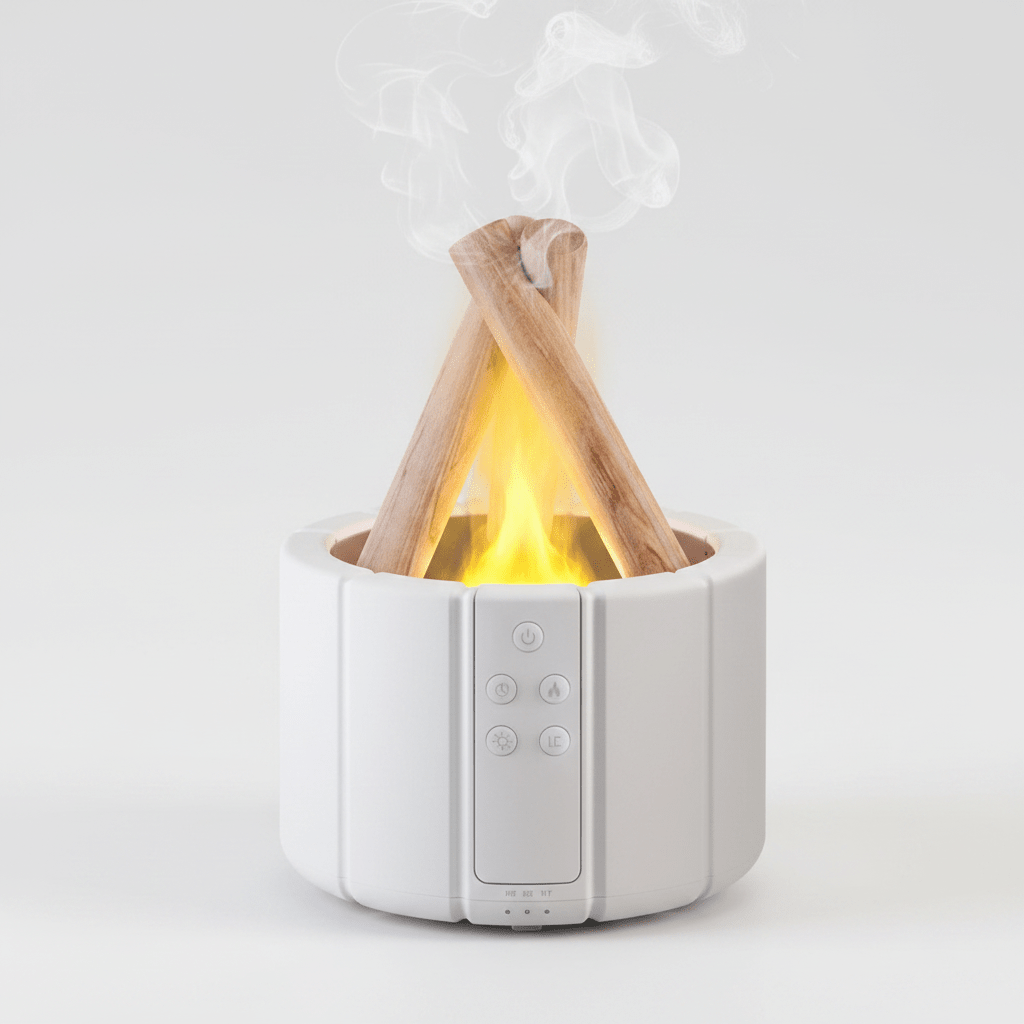 Simulated Flame Aroma Diffuser – LED Ultrasonic Essential Oil Humidifier - Hearth&Hive